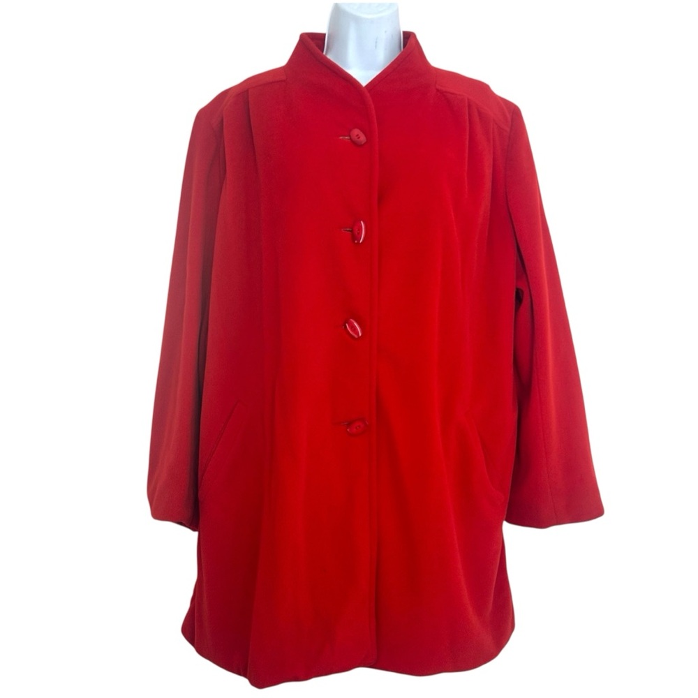 Vintage 70s Kashmiracle Wellington Women's Vibrant Red Pea Coat Size L Union USA